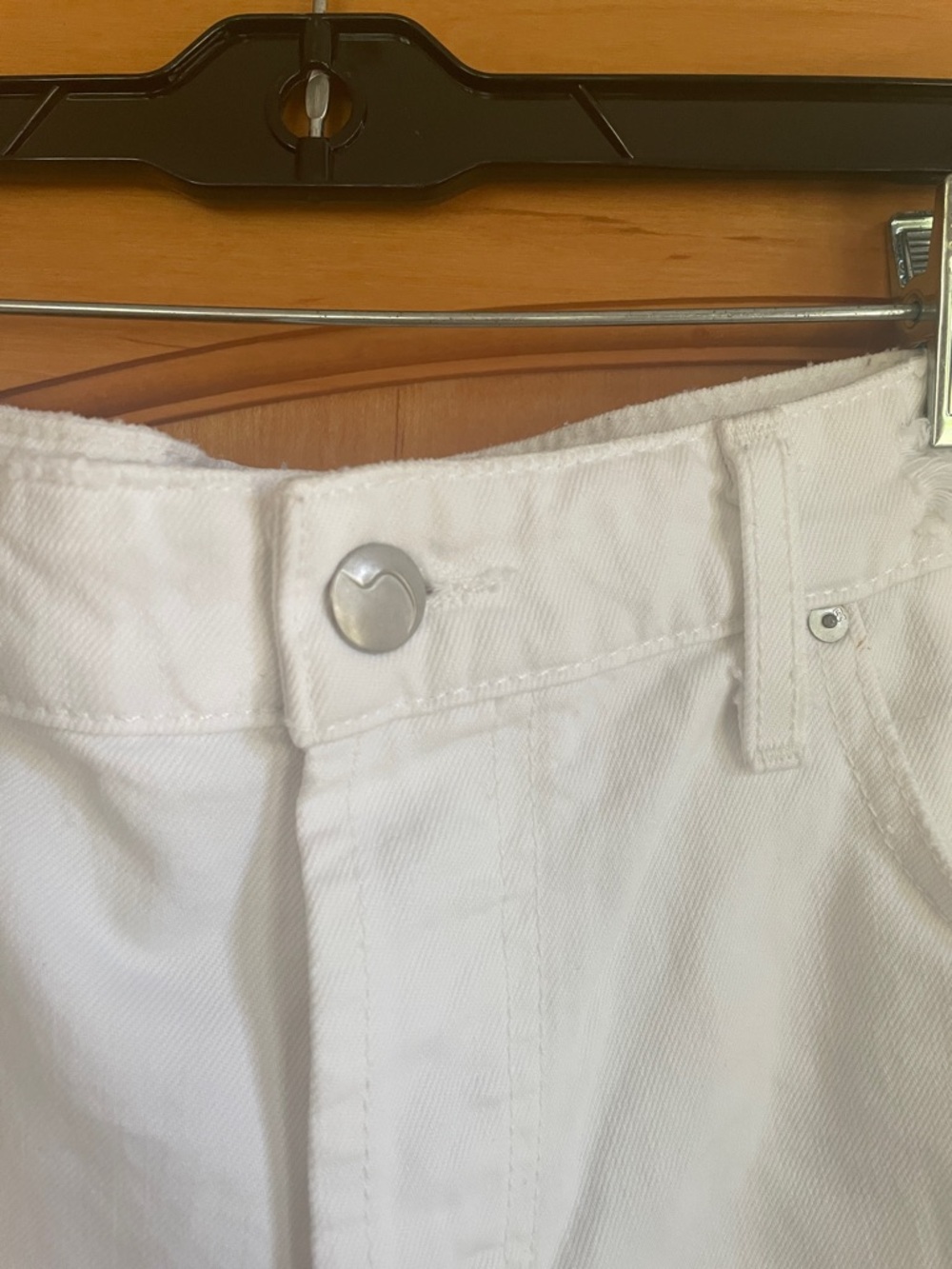 Joe’s Jeans White Distressed High-Rise Denim Shorts Size 29 Button Fly - Picture 4 of 12